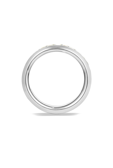 Cable Inset Sterling Silver Band